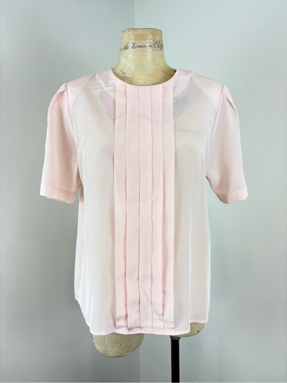 Vintage 1980s Light Pink Pleated Top
